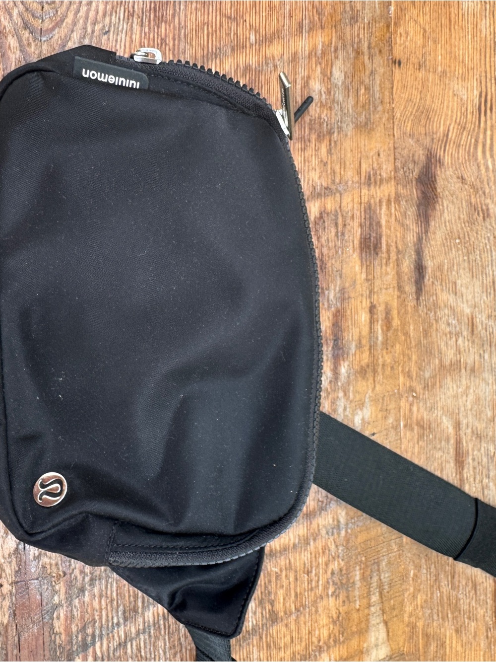 lululemon athletica Black Men's Belt Bag with Silver Accents